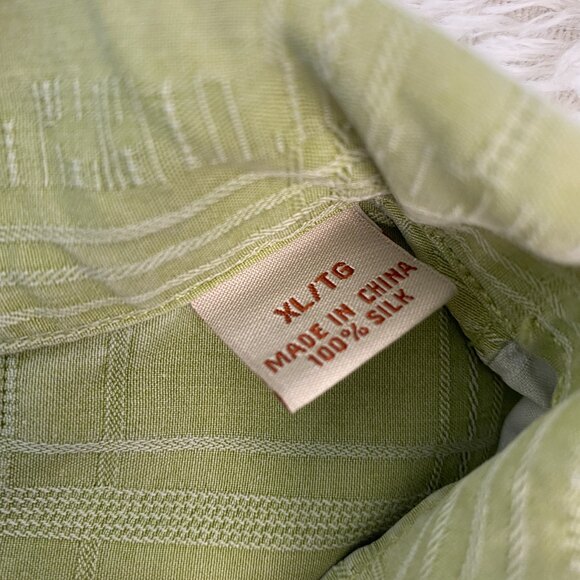 Tommy Bahama 100% Silk Light Green Plaid Short Sleeve Button Shirt XL - Picture 5 of 7